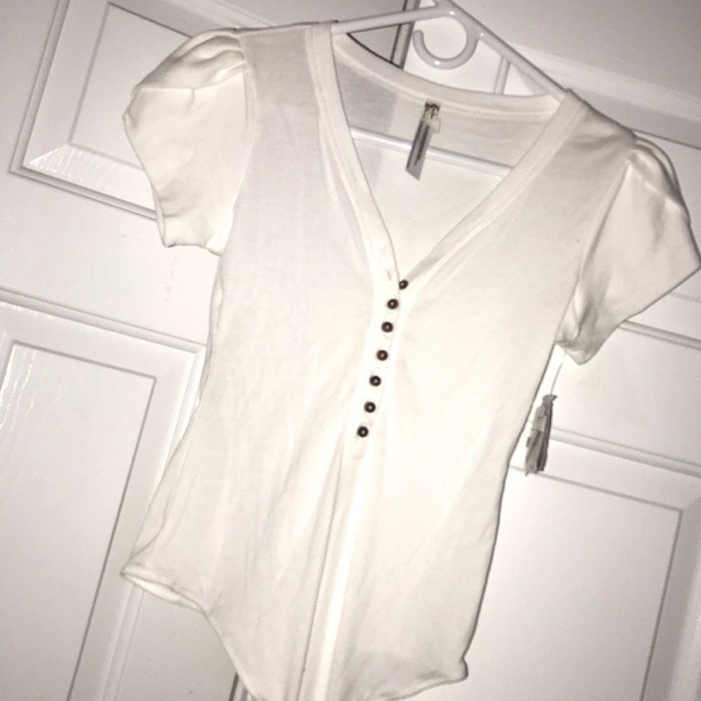 White Button-Up Body suit